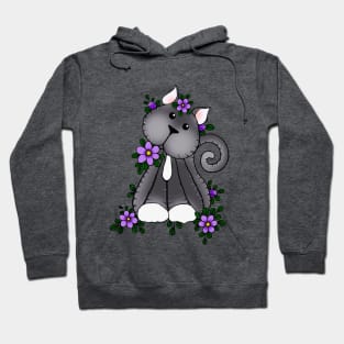 Lovely Kitty Cat Playing in the flowers Hoodie